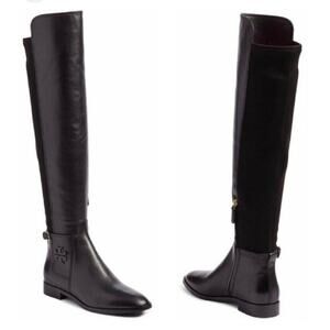 $558 Tory Burch Wyatt Black Over the Knee Boots Women's Sz US 8